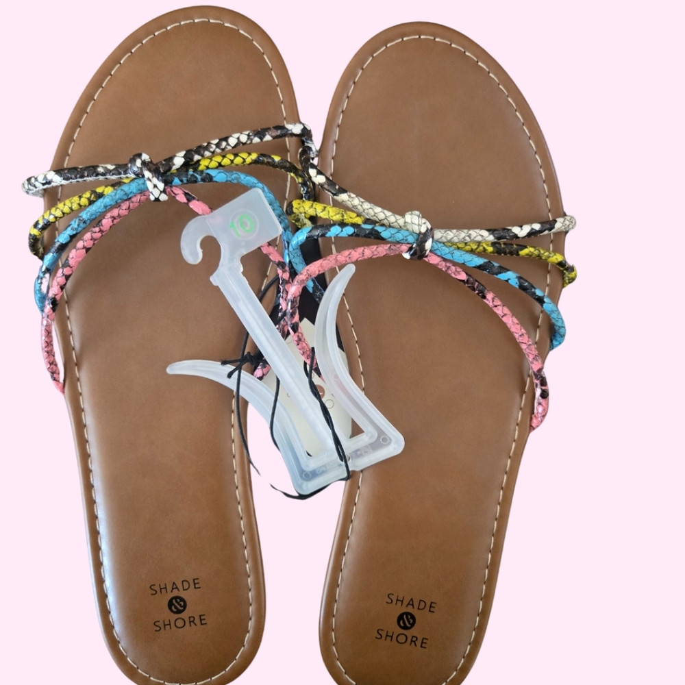 NWT Shade & Shore Multicolor Braided Sandals (10)